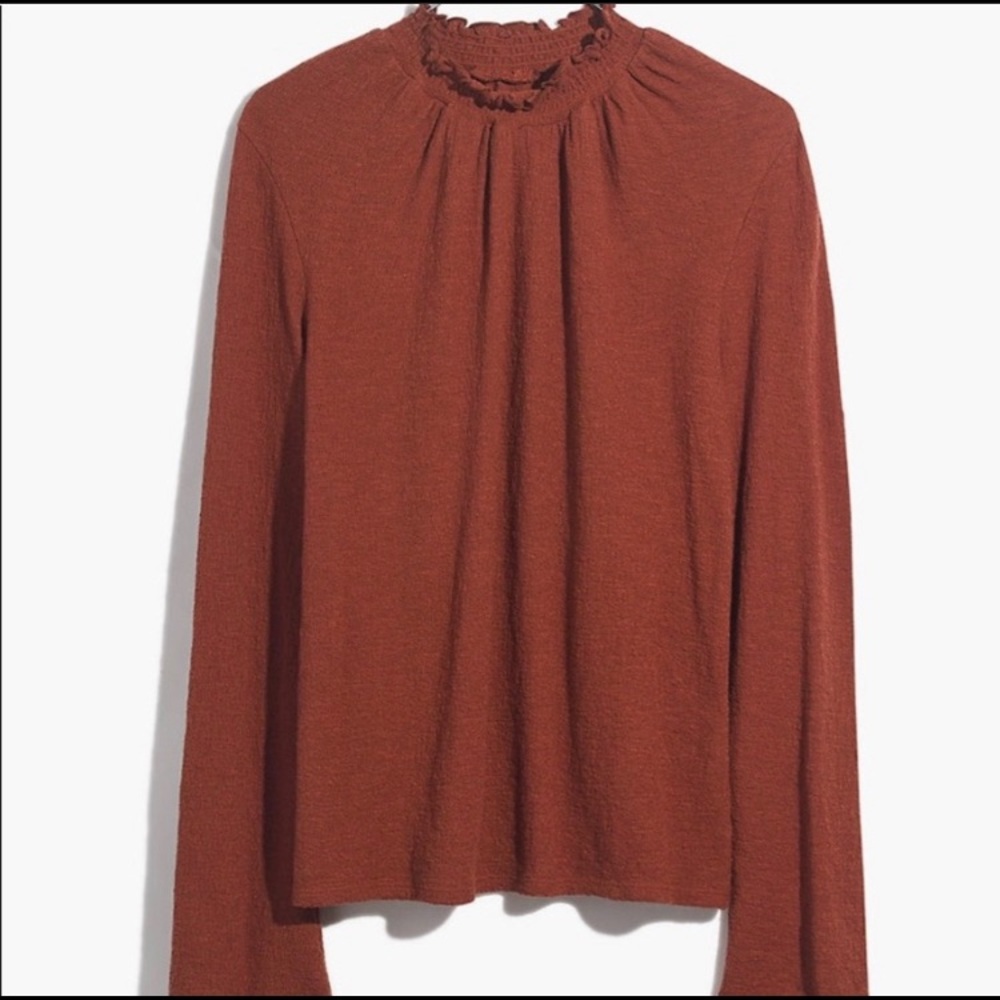 Texture & Thread Ruffled Mockneck Top - Picture 2 of 2